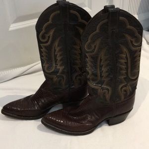 Justin lizard skin boots in Brown, unisex w-11 m-9